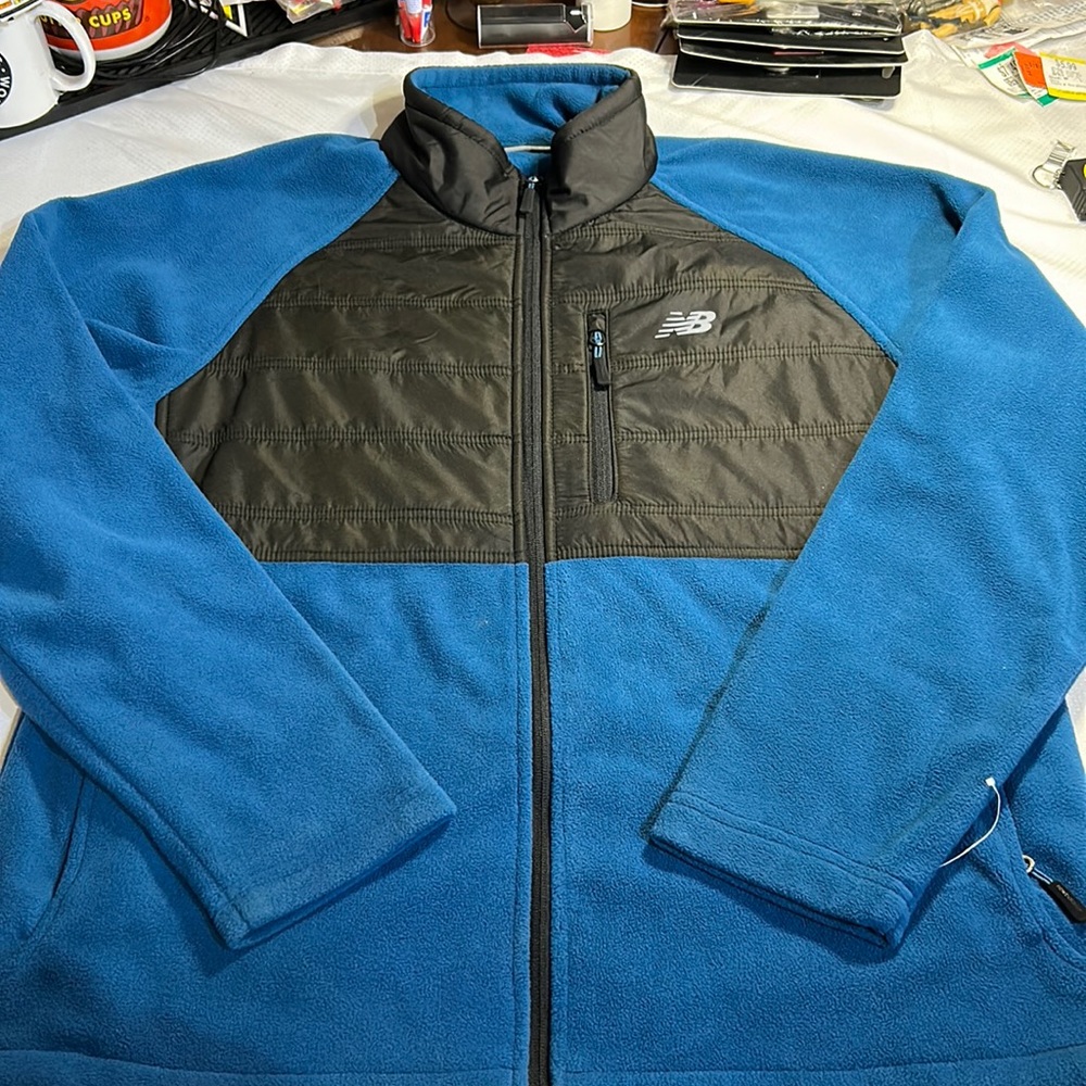 NWOT New Balance Fleece Sweater Full Zip Mens Large Outdoors Camping Hiking